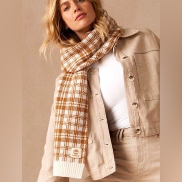 NWT Timberland Knit Buffalo Plaid Scarf - Picture 1 of 9